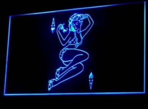 Poker play card Sexy lady Ace LED Neon Sign